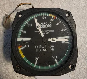 Piper Manifold Pressure/Fuel Flow Gauge 1U028-005-31RS EDO-AIRE PIPER PN 98675-2